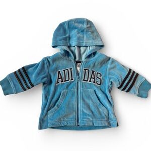 Adidas Baby Terrycloth Zip Hoodie Blue 3M Unisex